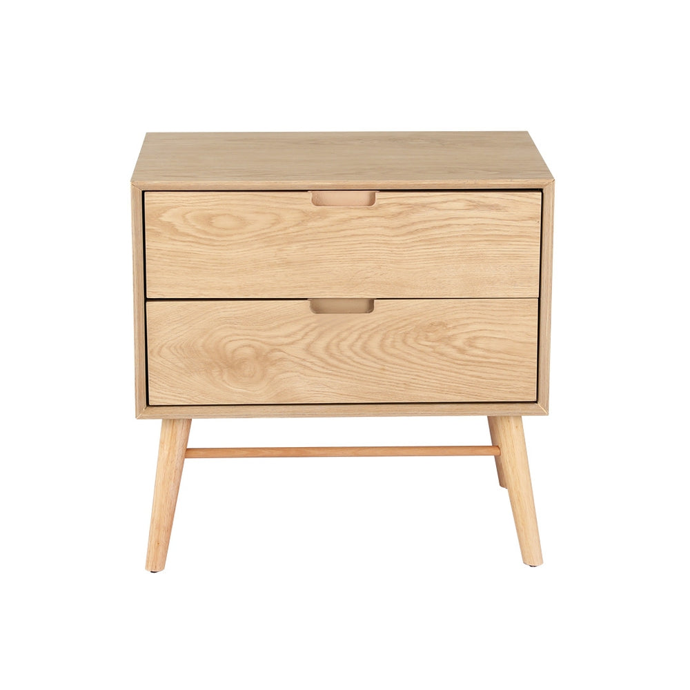 Marlook Bedside Table Drawers Side End Table Storage Cabinet Nightstand Oak GINO