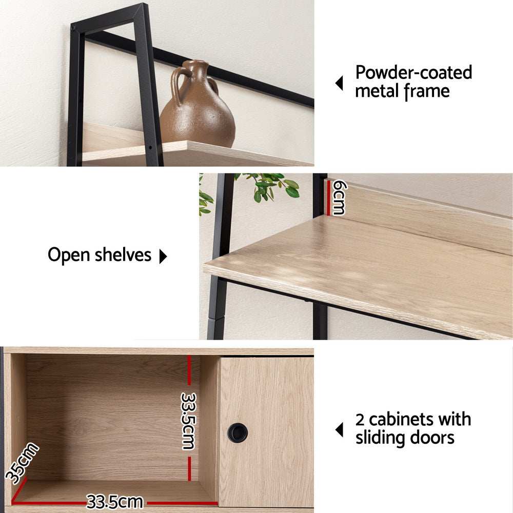 Marlook Bookshelf 5 Tier Cube Cabinet MIRA Oak