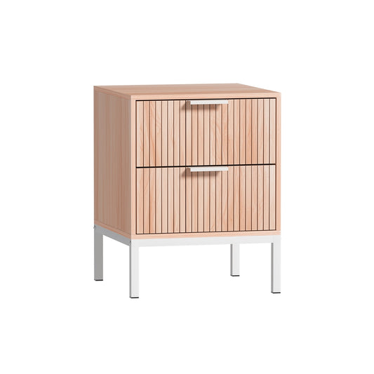 Marlook Bedside Table Drawers Side End Table Storage Cabinet Nightstand Pine LURA