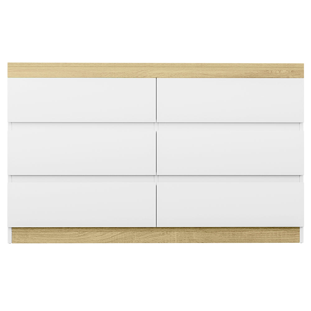 Marlook 6 Chest of Drawers Cabinet Dresser Table Tallboy Storage Bedroom White