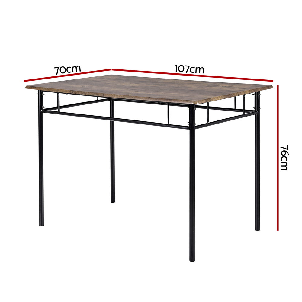 Marlook Dining Table and Chairs Set 5PCS Industrial Wooden Metal Desk Walnut