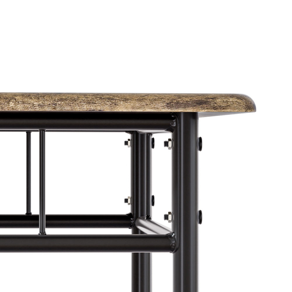 Marlook Dining Table and Chairs Set 5PCS Industrial Wooden Metal Desk Walnut