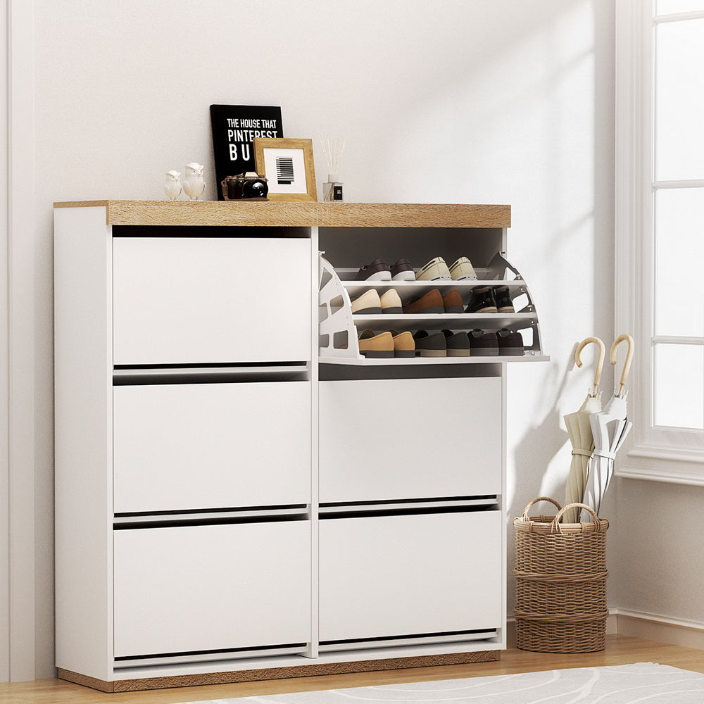 Marlook Shoe Rack Cabinet 3-Tier 45 Pairs White