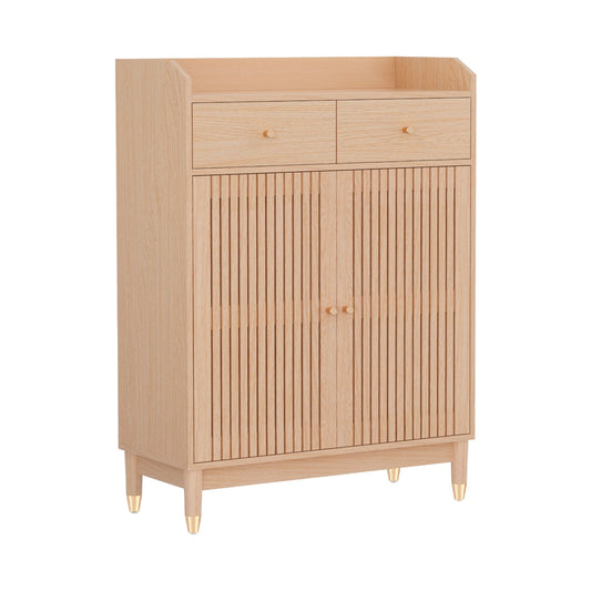 Marlook Shoe Rack Cabinet 4-Tier 16 Pairs Pine
