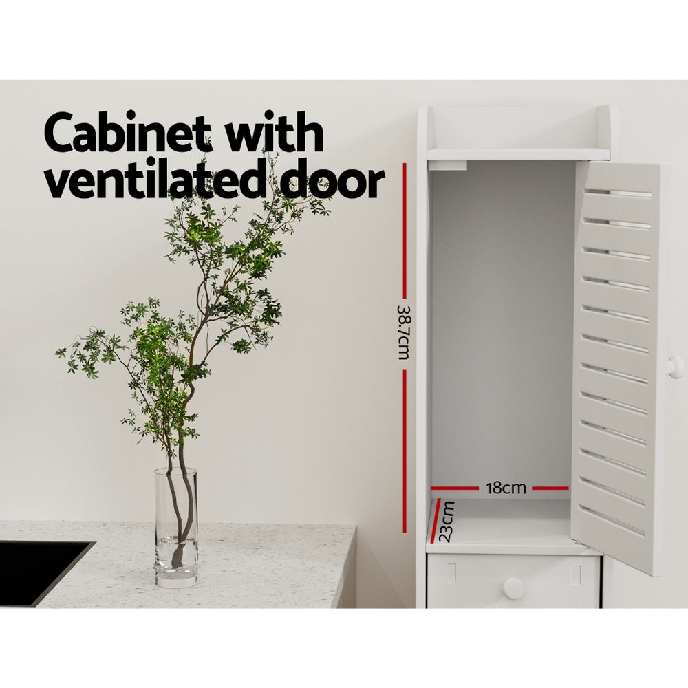 Marlook Bathroom Toilet Storage Cabinet Laundry Tallboy Cupboard Slim Corner