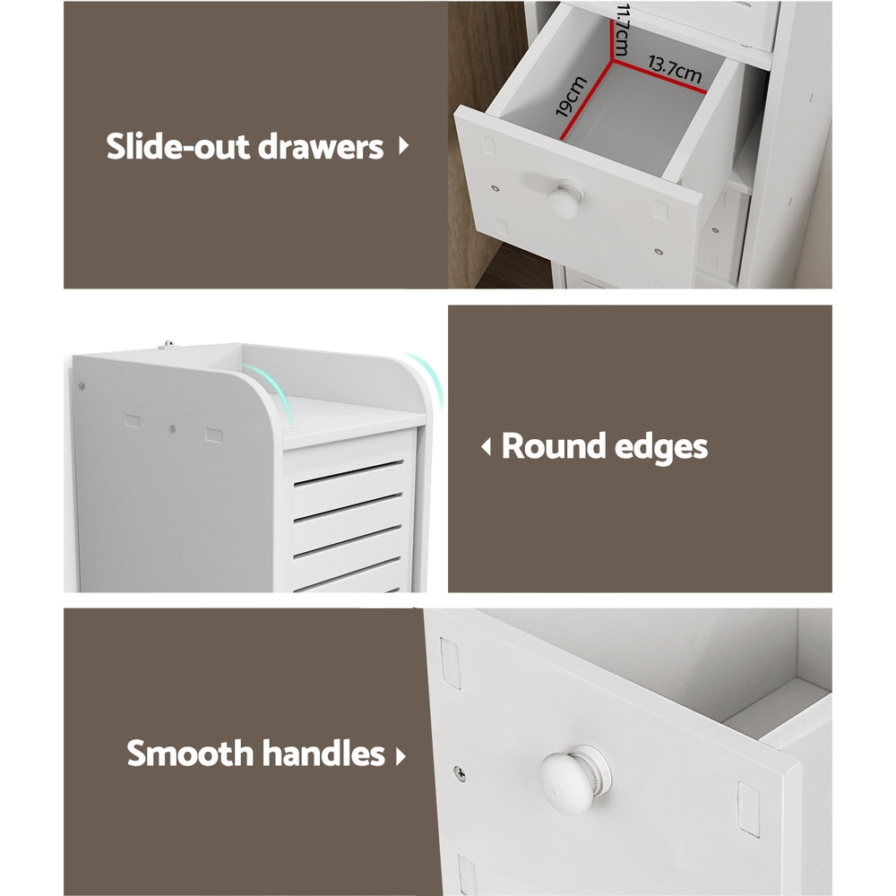 Marlook Bathroom Toilet Storage Cabinet Laundry Tallboy Cupboard Slim Corner