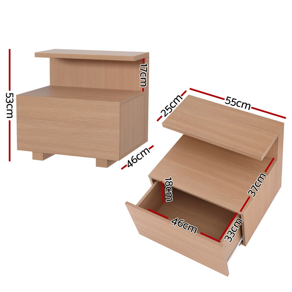 Marlook Bedside Table 1 Drawer - Pine