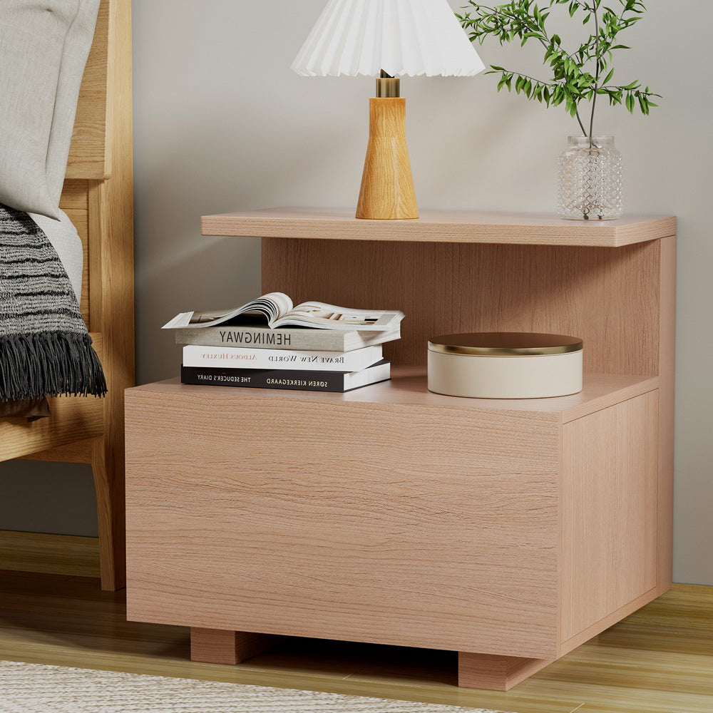 Marlook Bedside Table 1 Drawer - Pine