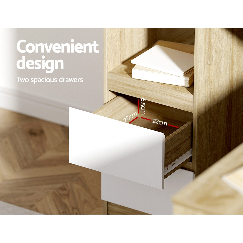 Marlook Computer Desk Drawer Cabinet L-Shape Oak 136CM