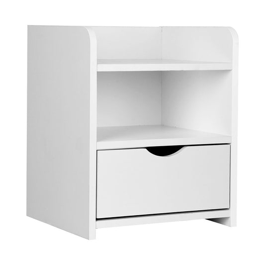 Marlook Bedside Table 1 Drawer with Shelf - FARA White