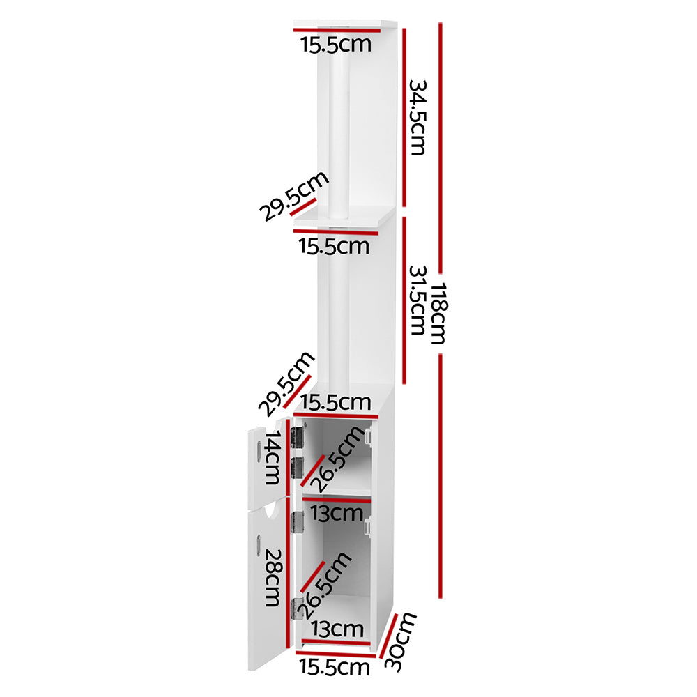 Marlook Bathroom Cabinet Storage 118cm Shelf White