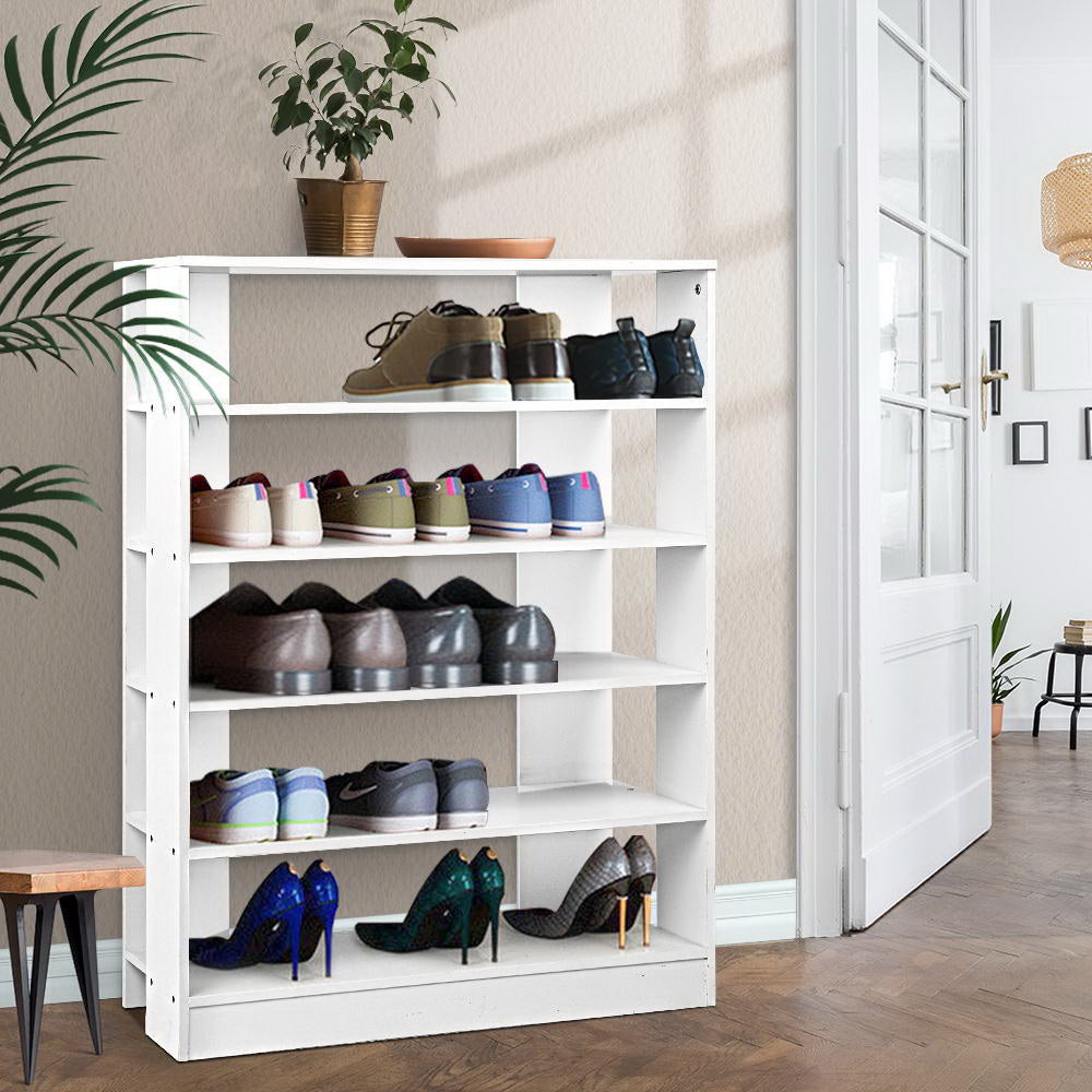 Marlook Shoe Rack Cabinet 30 Pairs 6-Tier Shelf White