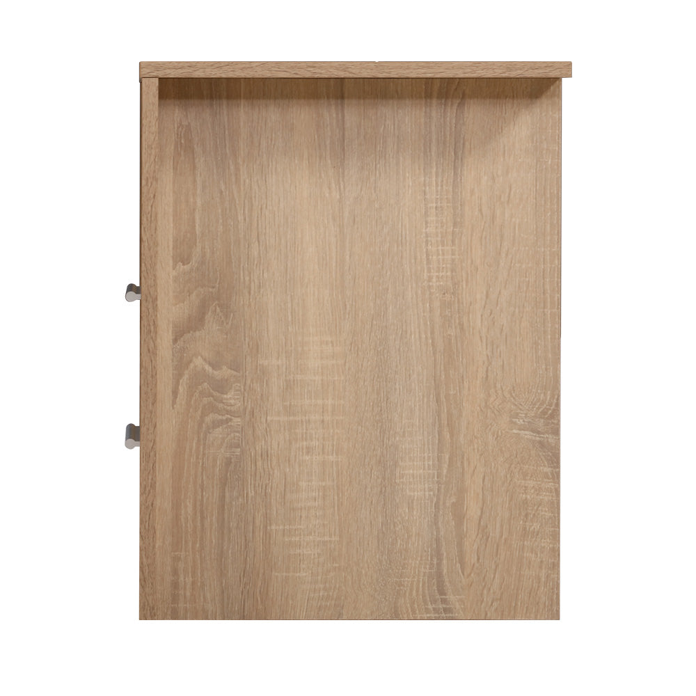 Marlook Bedside Table 2 Drawers with Shelf - TARA Oak