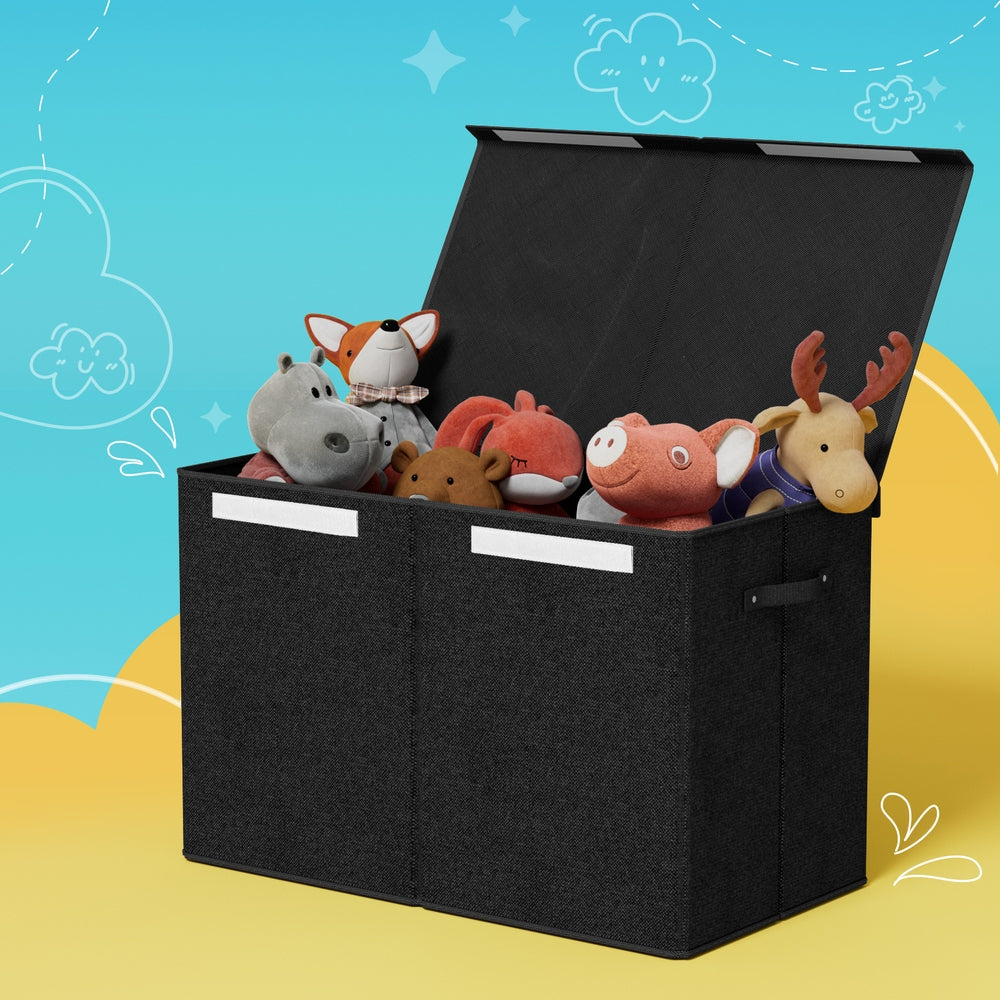 Marlook Large Toy Box Chest Storage with Flip-Top Lid Foldable Organizer Bins