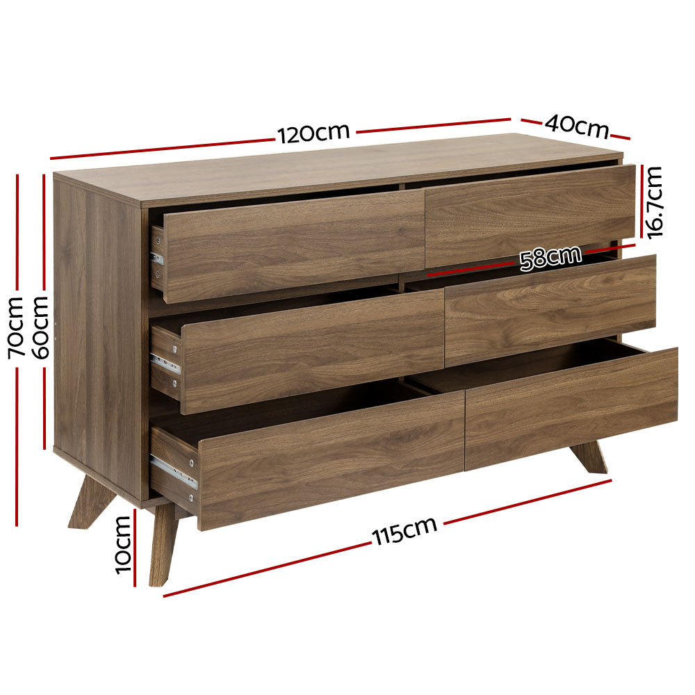 Marlook 6 Chest of Drawers - XAVI Walnut