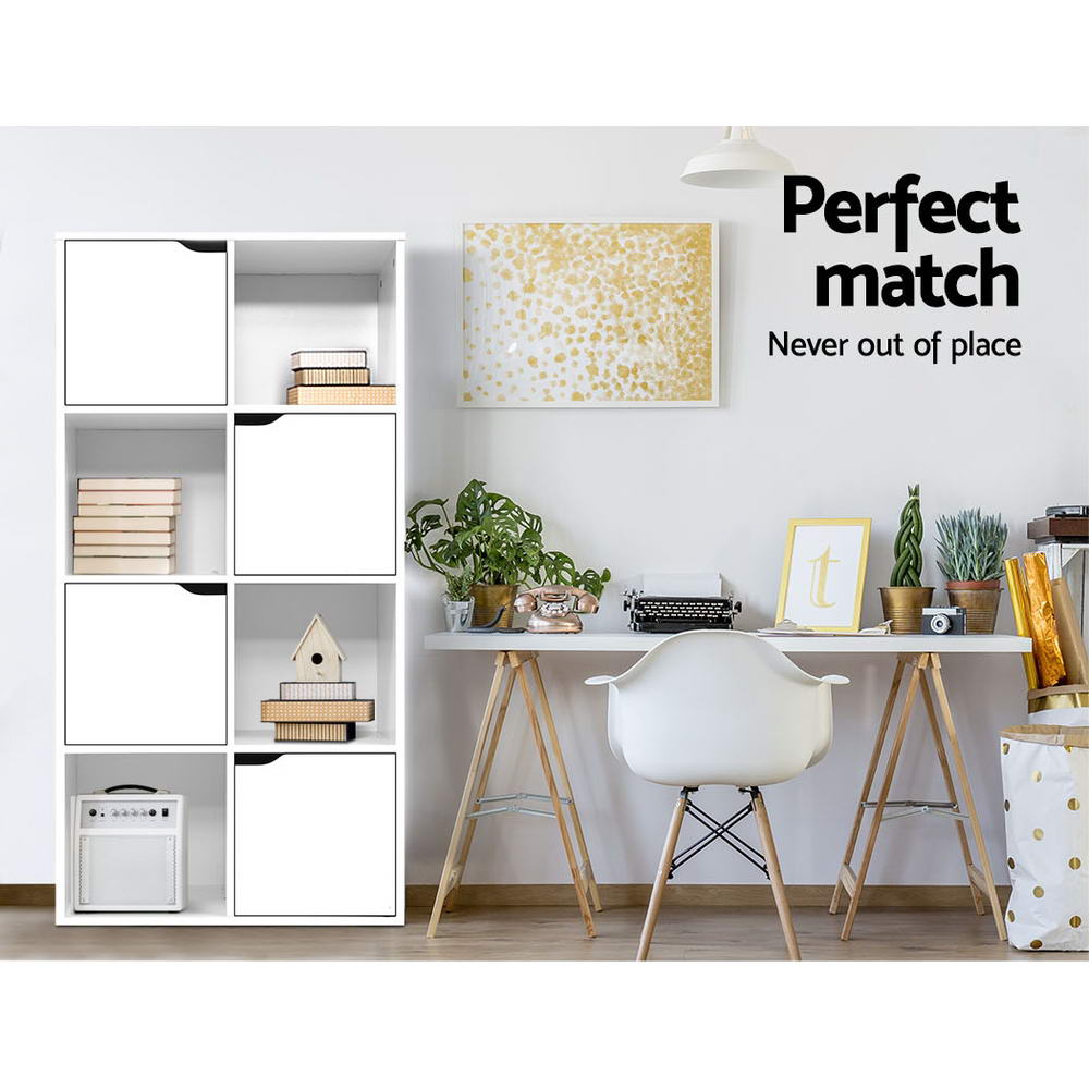Marlook Bookshelf 8 Cube Shlef - DANA White