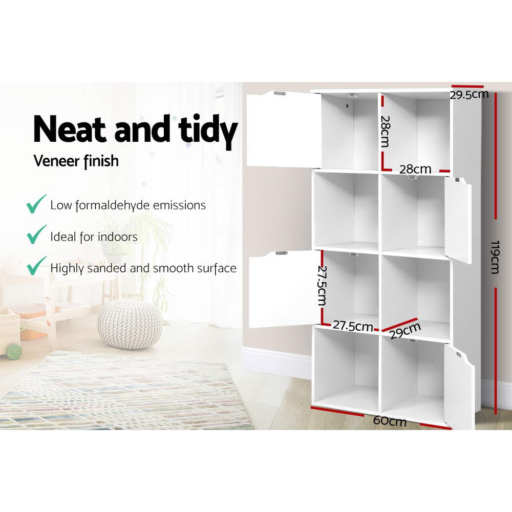 Marlook Bookshelf 8 Cube Shlef - DANA White