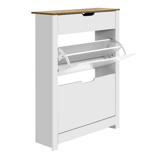 Marlook Shoe Rack Cabinet 16 Pairs White Ana