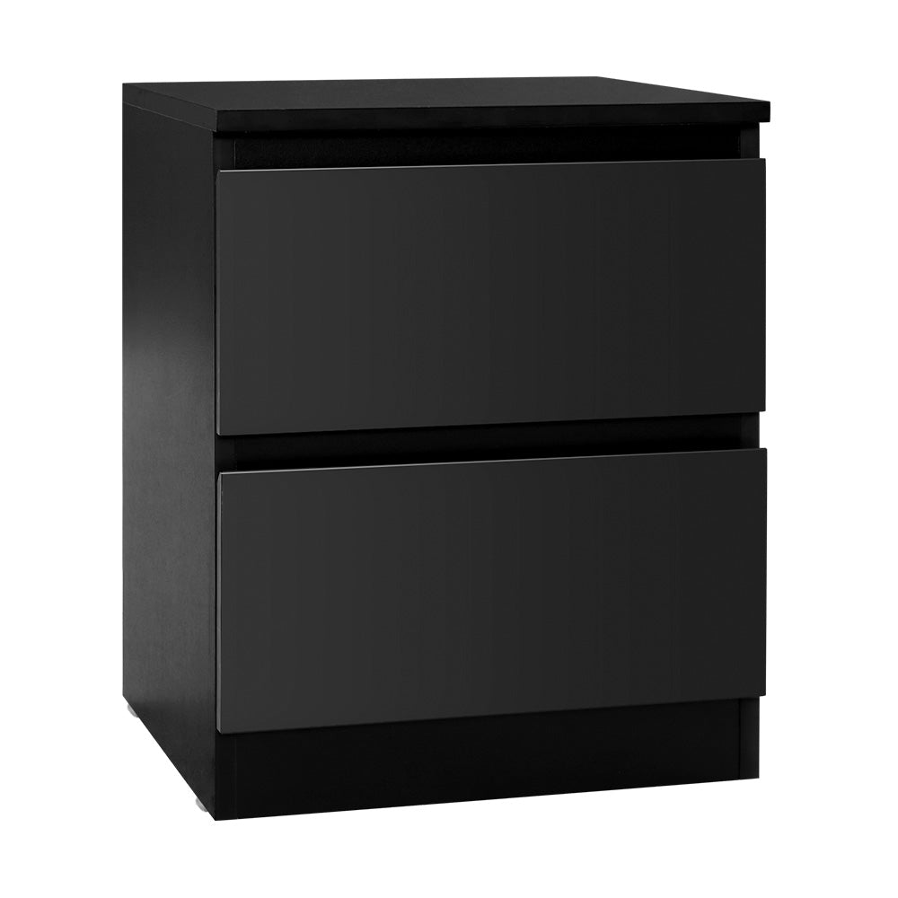 Marlook Bedside Table 2 Drawers - PEPE Black
