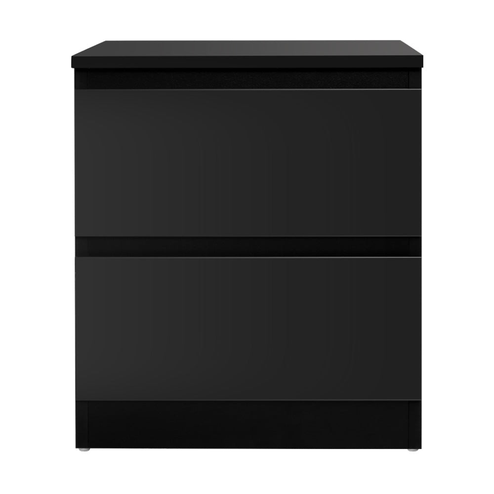 Marlook Bedside Table 2 Drawers - PEPE Black