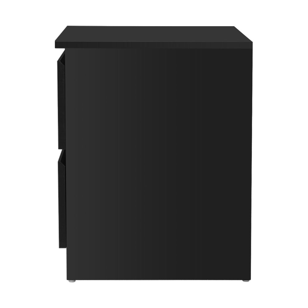 Marlook Bedside Table 2 Drawers - PEPE Black