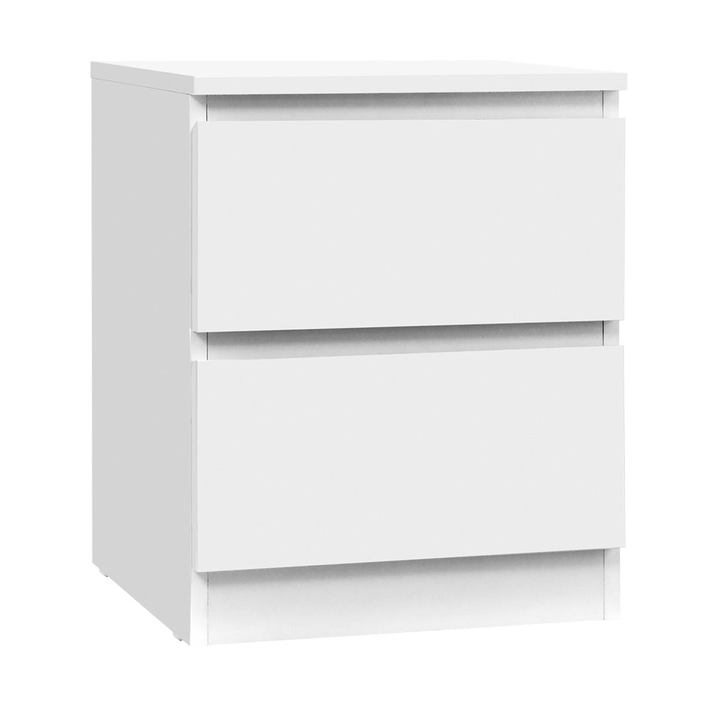 Marlook Bedside Table 2 Drawers - PEPE White