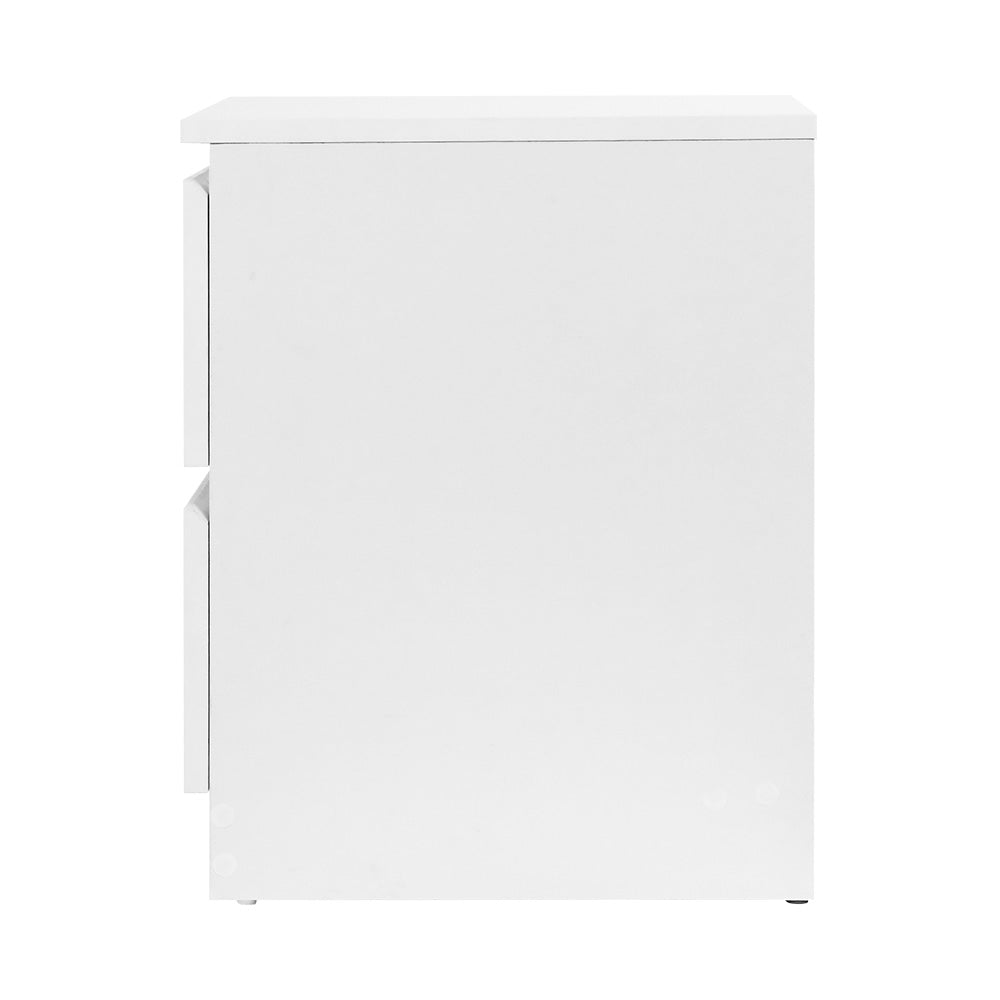 Marlook Bedside Table 2 Drawers - PEPE White