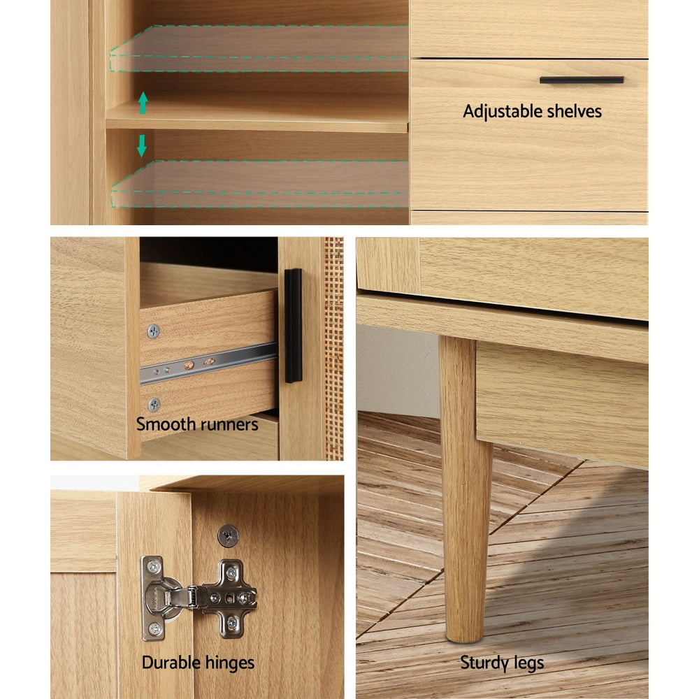 Marlook Rattan Buffet Sideboard - BRIONY Oak