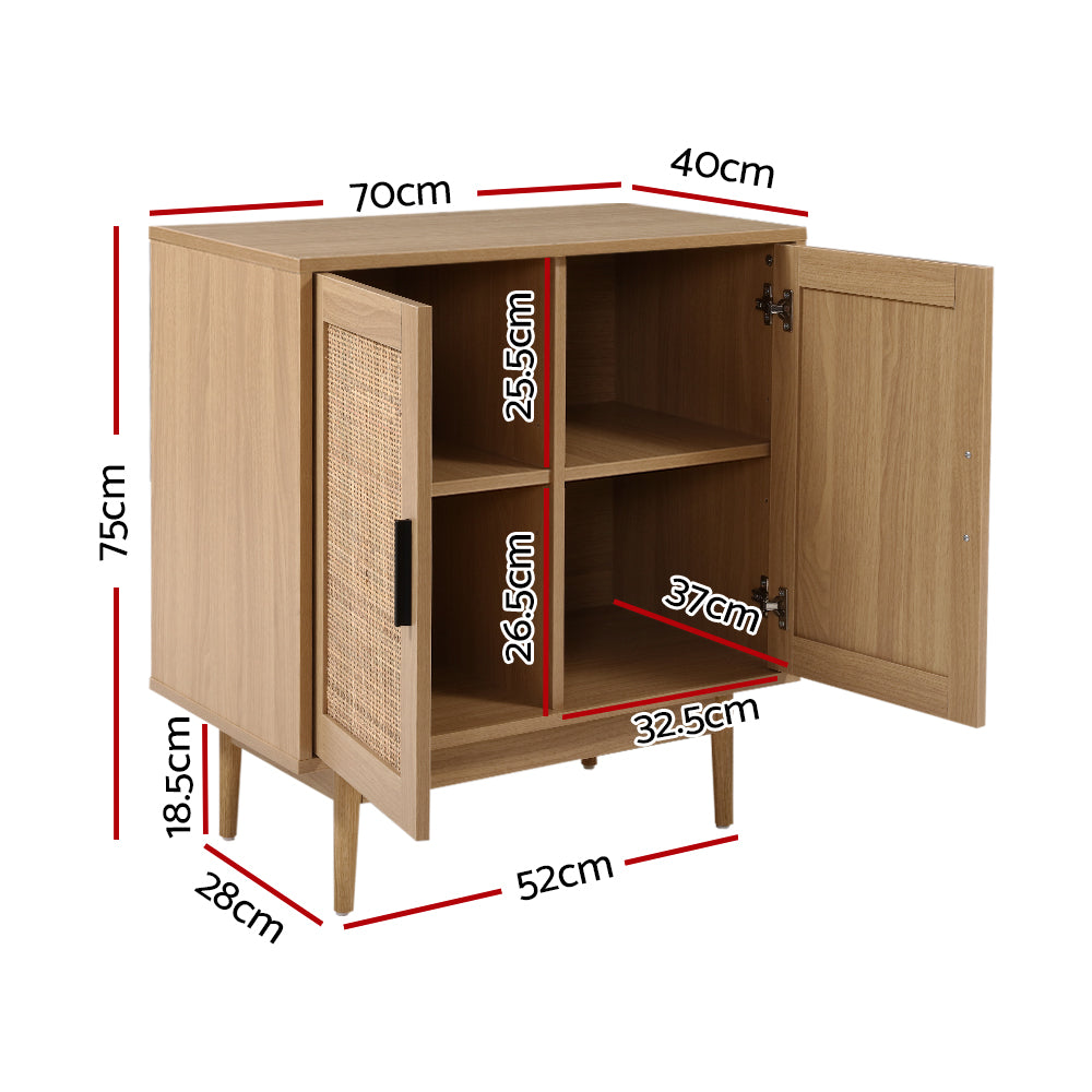 Marlook Rattan Buffet Sideboard 2 Doors - BRIONY Oak