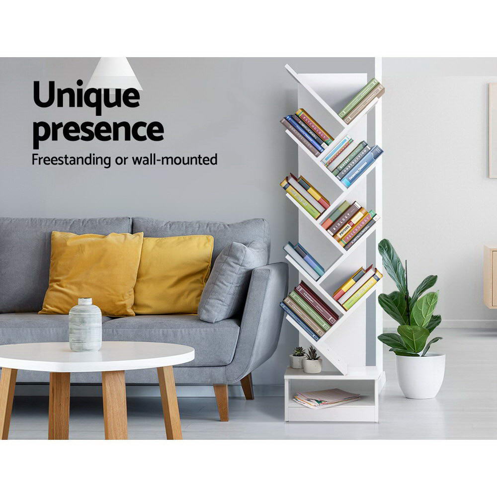 Marlook Tree Bookshelf 9 Tiers - ECHO White