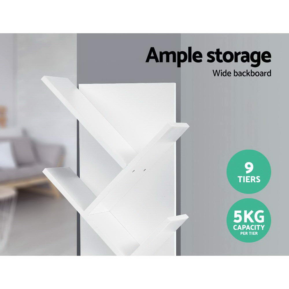 Marlook Tree Bookshelf 9 Tiers - ECHO White