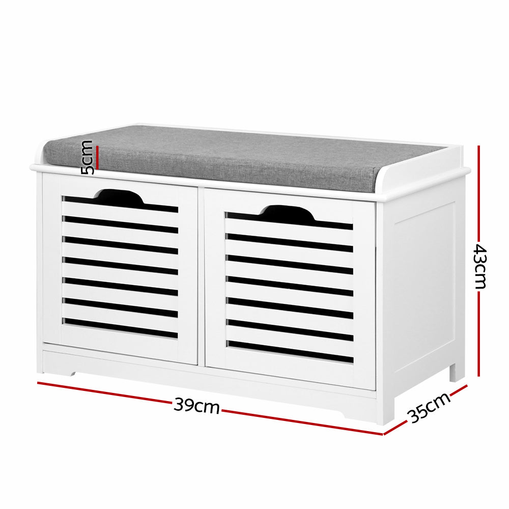 Marlook Shoe Rack Cabinet Bench White Caye