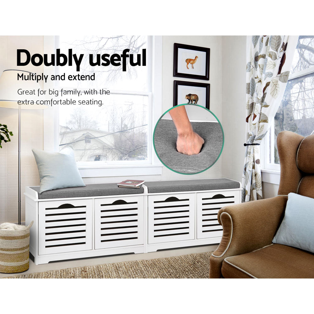 Marlook Shoe Rack Cabinet Bench White Caye