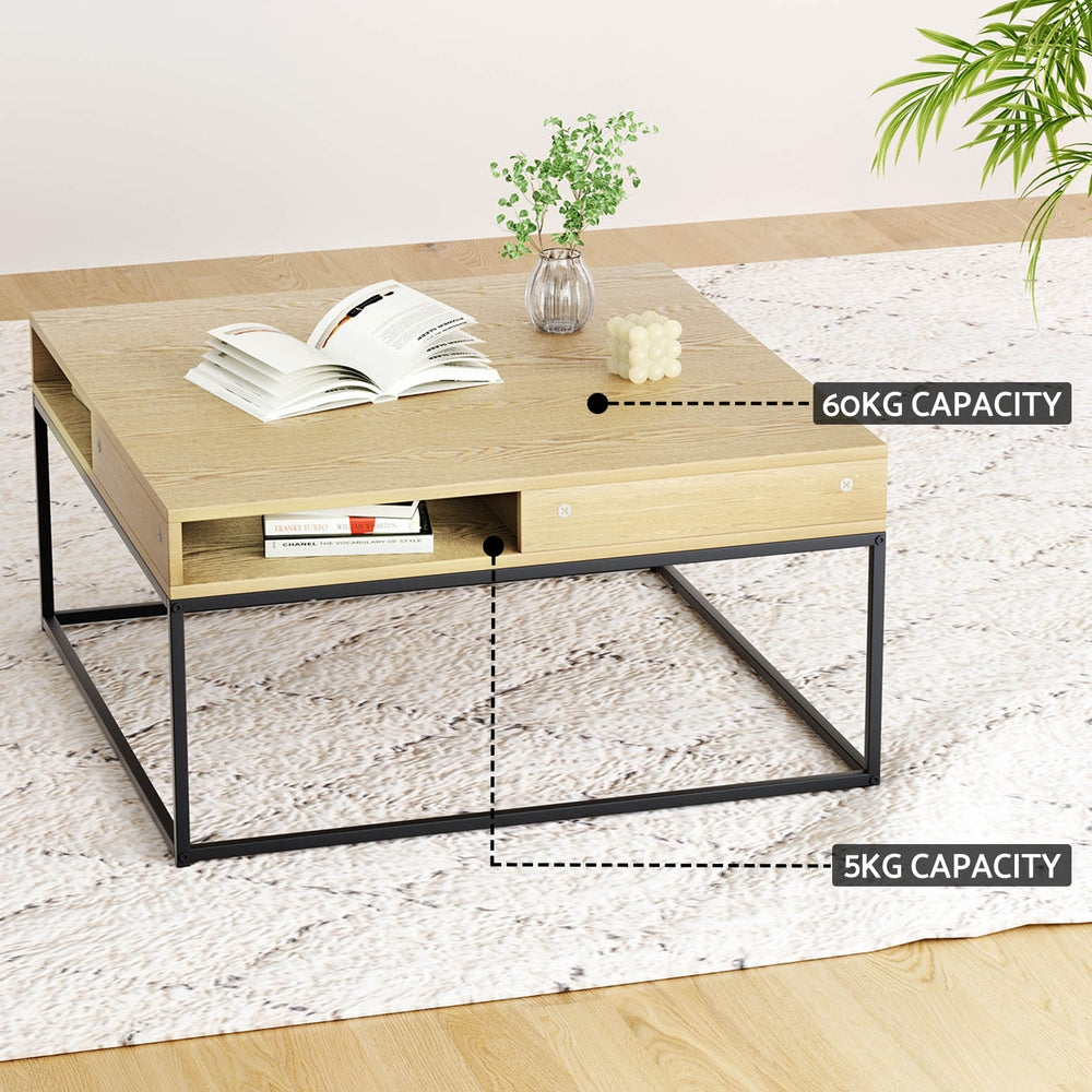 Marlook Coffee Table Storage Shelf Metal Frame