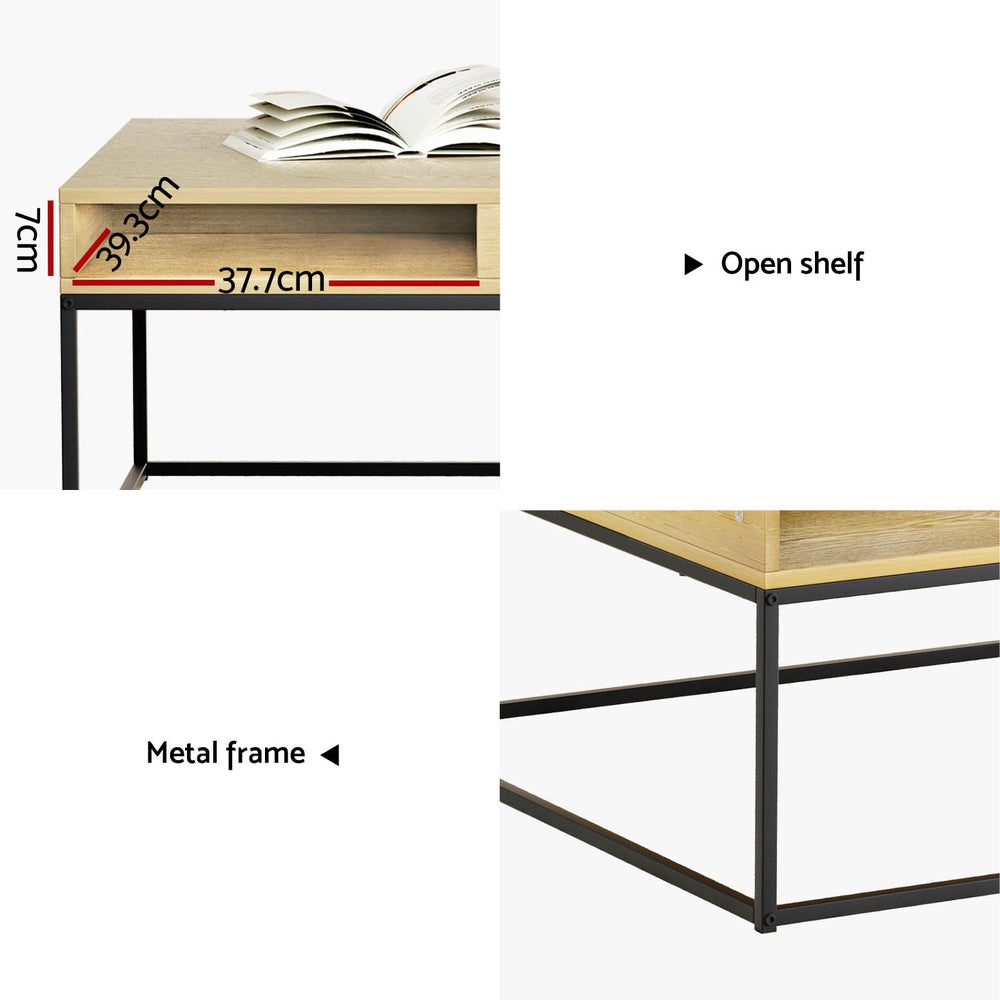 Marlook Coffee Table Storage Shelf Metal Frame
