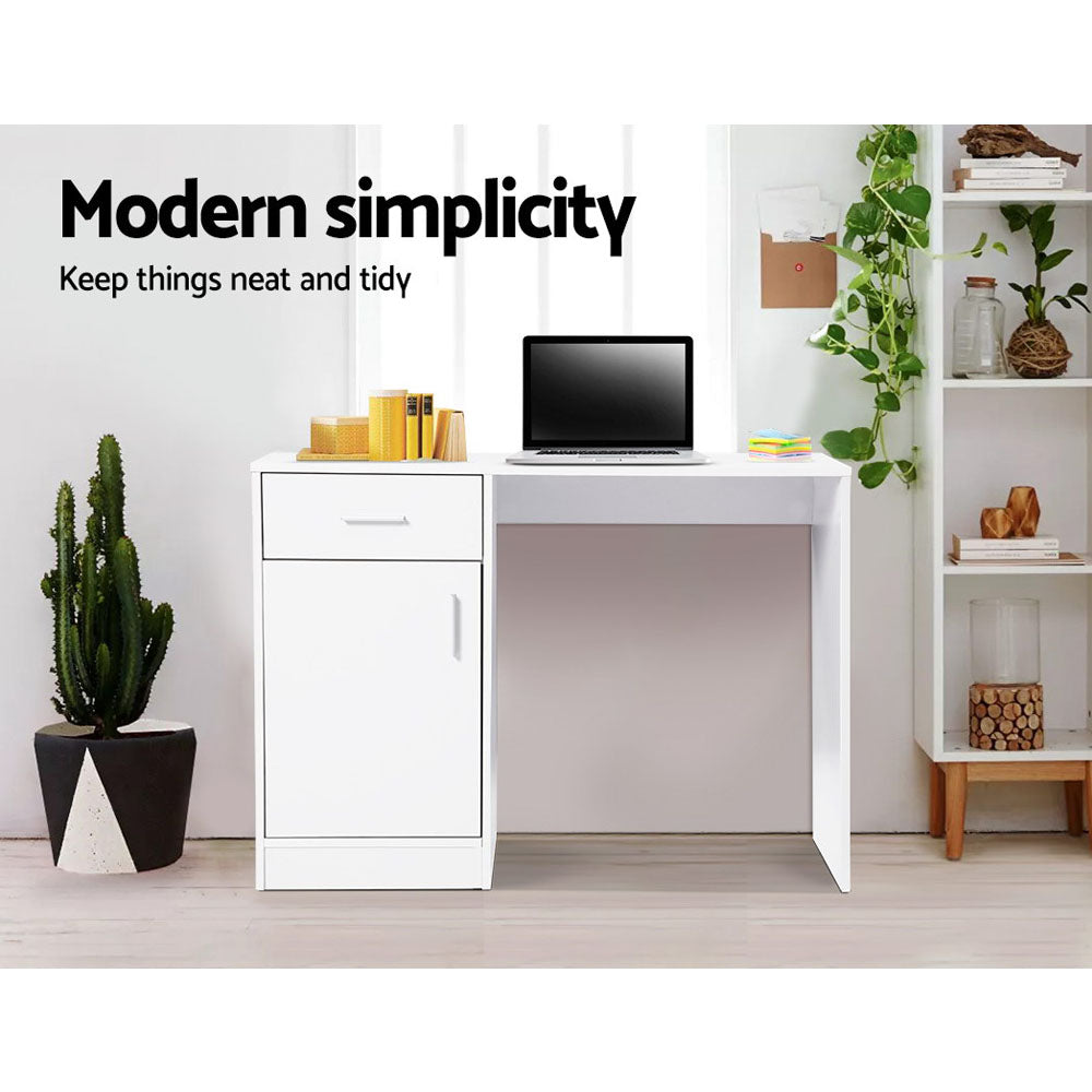 Marlook Computer Desk Drawer Cabinet White 100CM