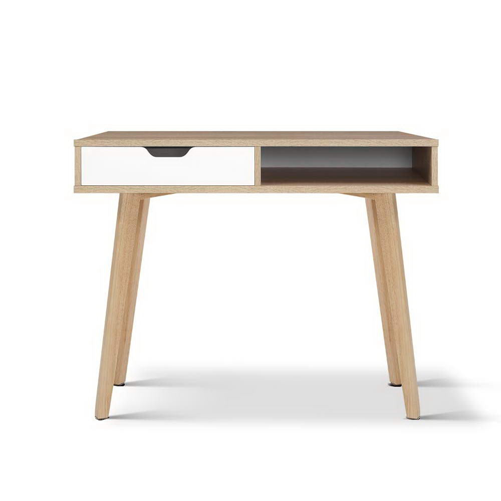Marlook Computer Desk Drawer Cabinet Shelf Oak 90CM