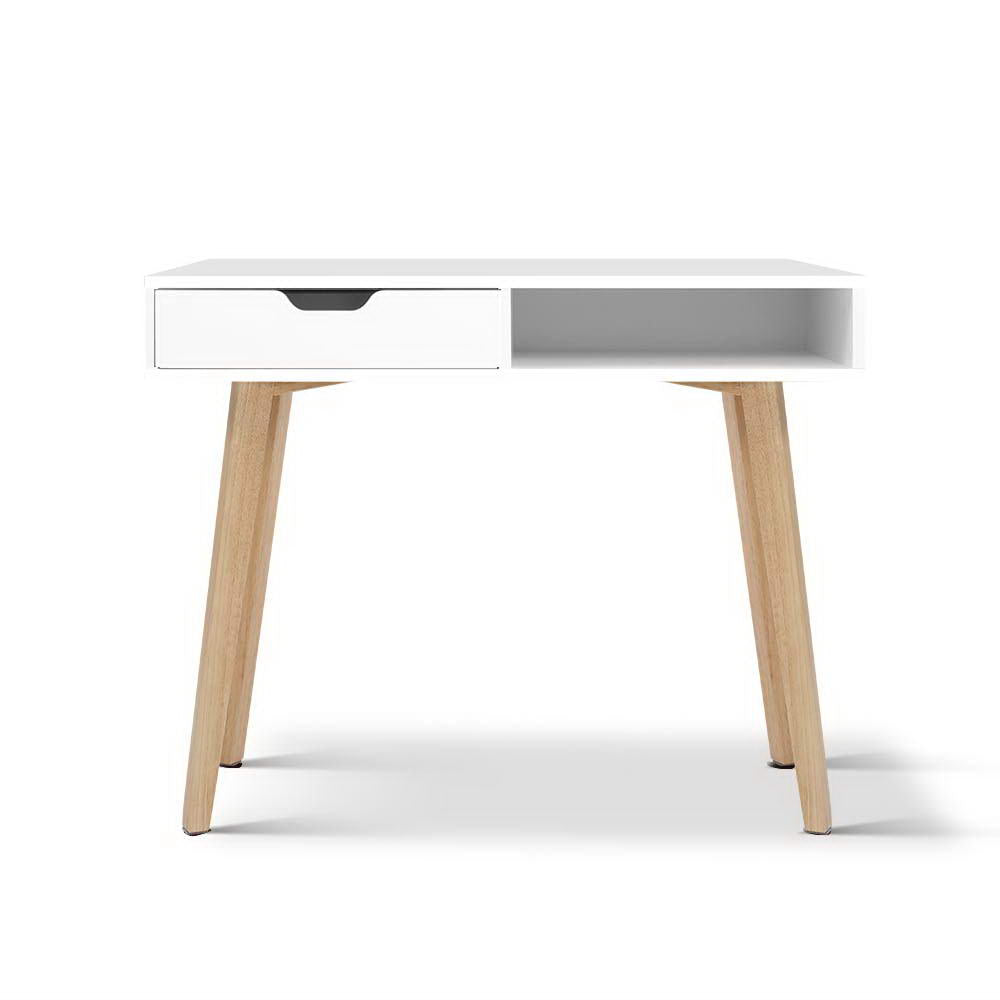 Marlook Computer Desk Drawer Cabinet Shelf White 90CM