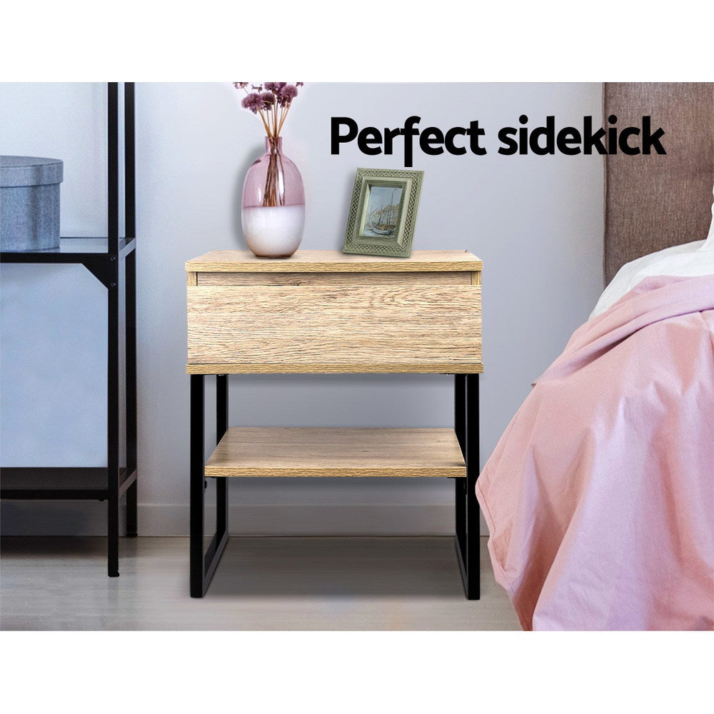 Marlook Bedside Table 1 Drawers with Shelf - CASEY