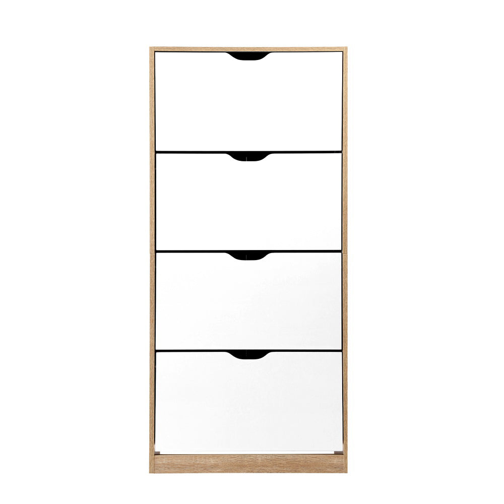 Marlook Shoe Rack Cabinet 60 Pairs 4-tier White Elen