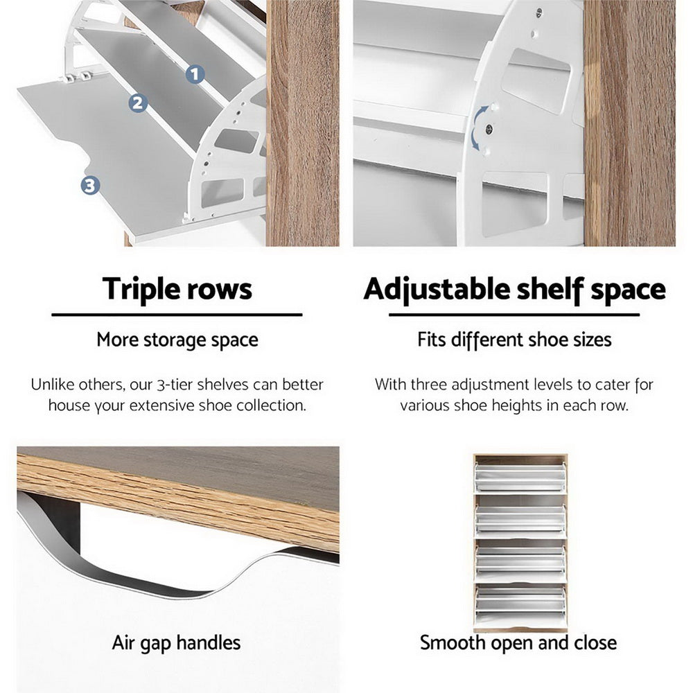 Marlook Shoe Rack Cabinet 60 Pairs 4-tier White Elen