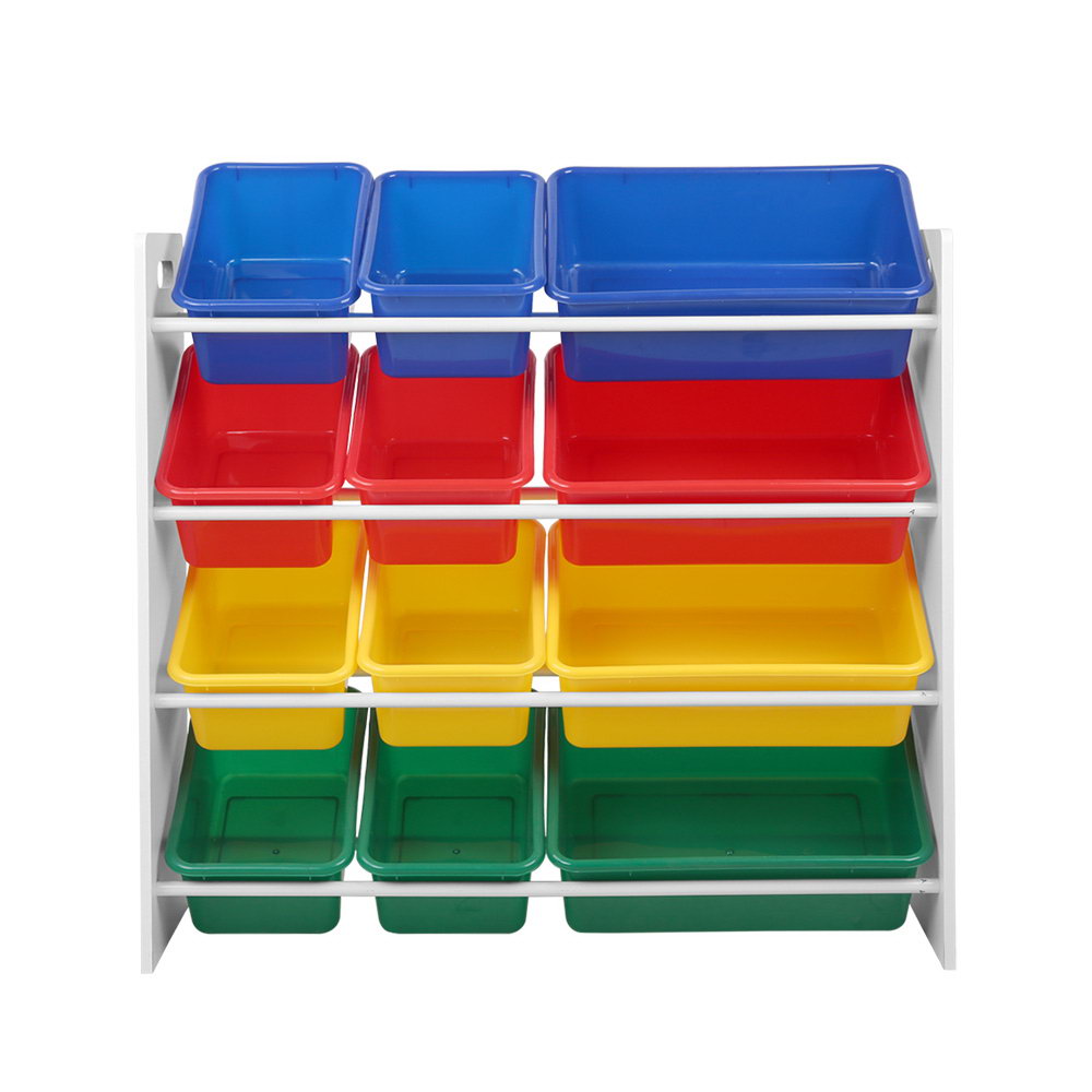 Marlook Kids Toy Box 12 Bins Bookshelf Organiser Children Storage Rack