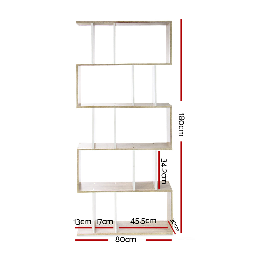 Marlook Bookshelf 5 Tiers - RITA White and Oak