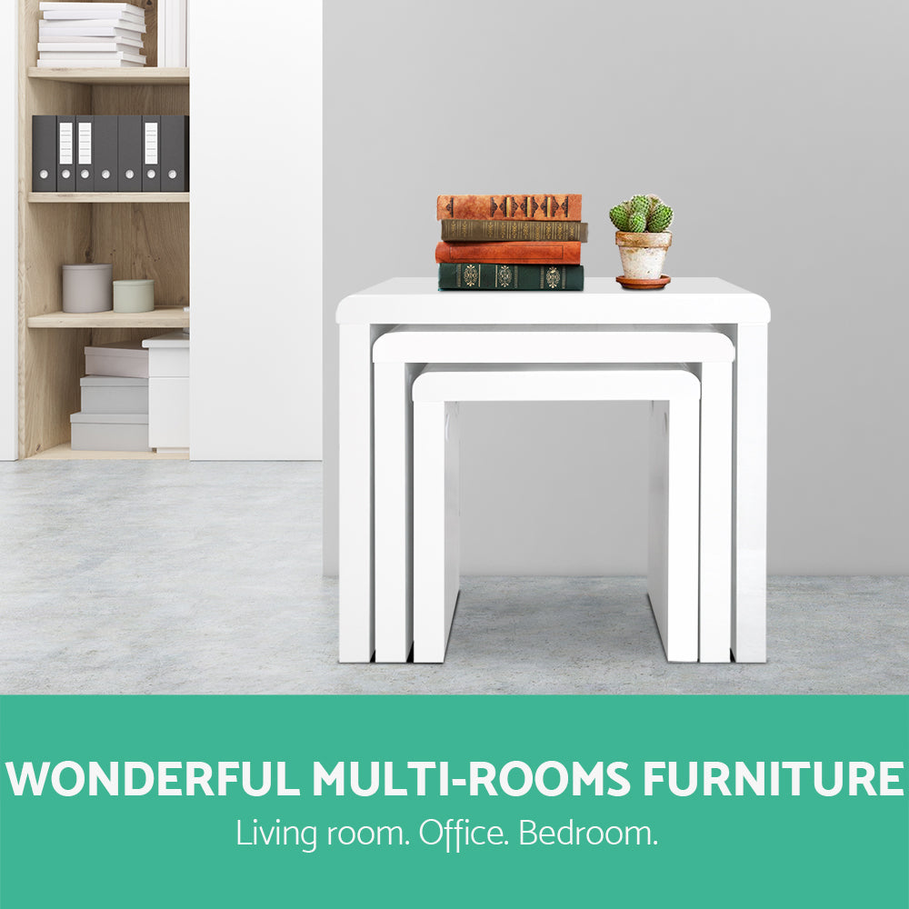 Marlook Nesting Coffee Table Set of 3 Glossy White