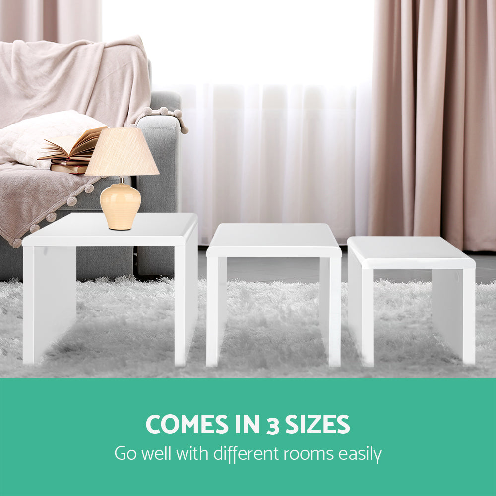 Marlook Nesting Coffee Table Set of 3 Glossy White