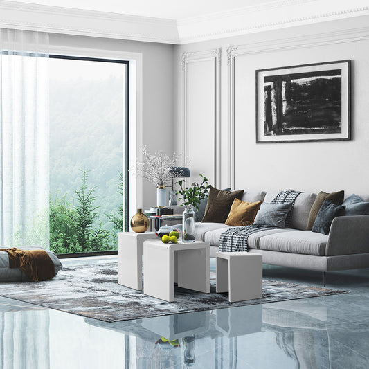 Marlook Nesting Coffee Table Set of 3 Glossy White