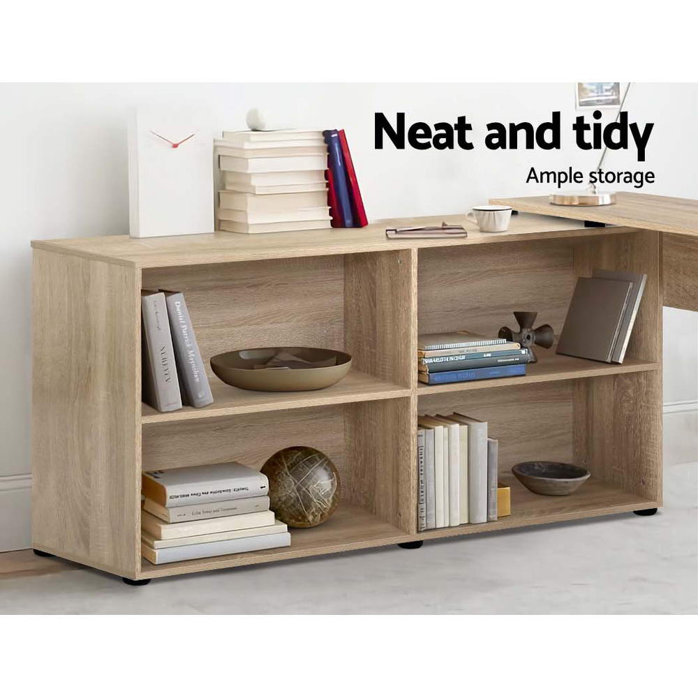 Marlook Computer Desk Bookshelf Oak 130CM