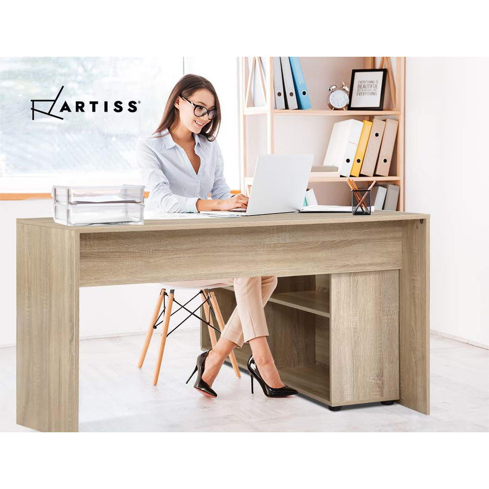 Marlook Computer Desk Bookshelf Oak 130CM