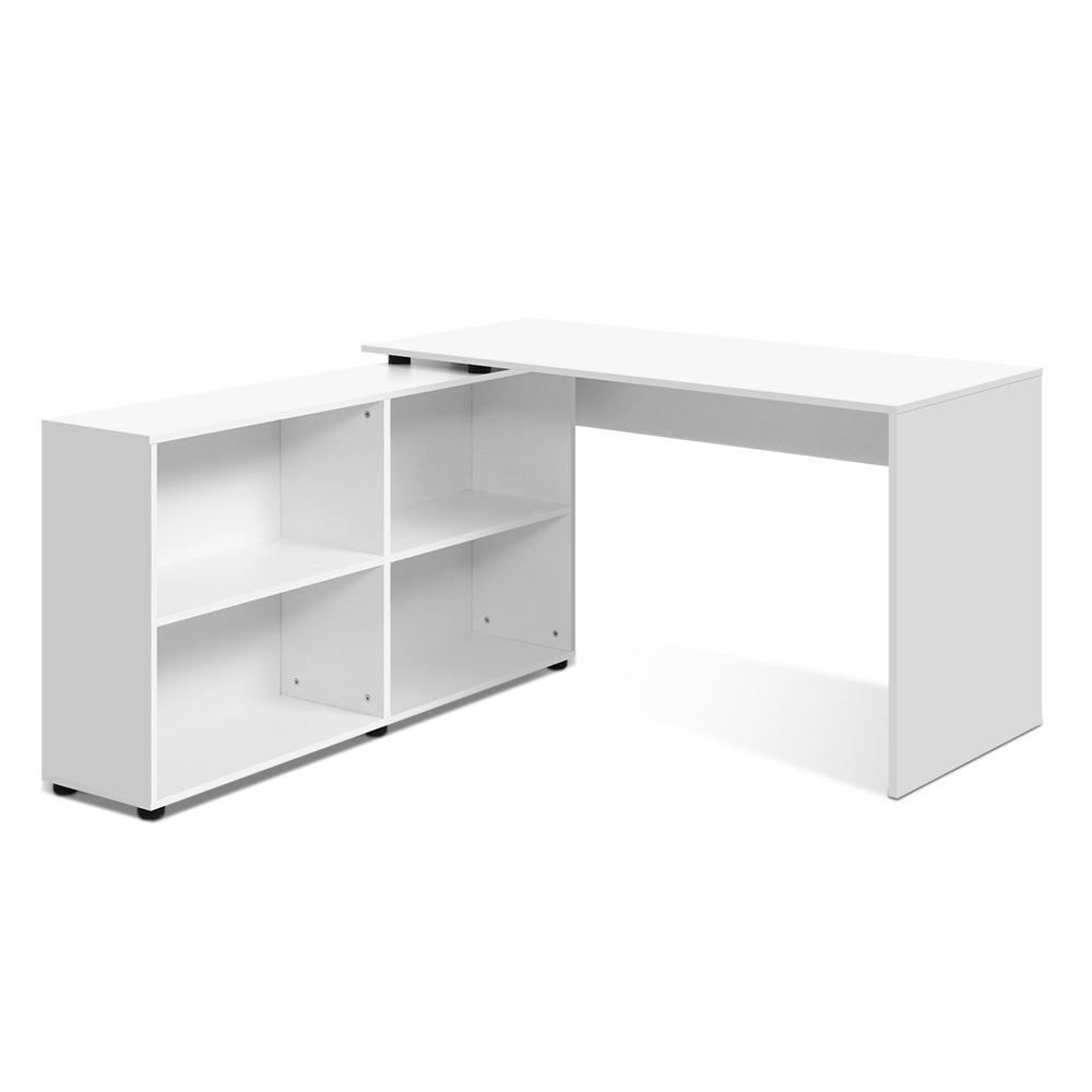Marlook Computer Desk Bookshelf White 130CM
