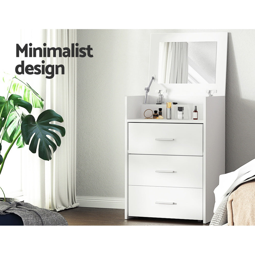 Marlook 2-in-1 Dressing Table Stool Set Bedside Table White